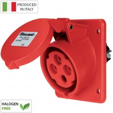 Βιομηχανική Πρίζα Πίνακα 16A 4P 400V Κόκκινο IP44 EC69052